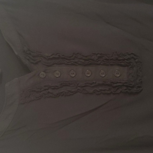 INC women's L Ruffle Black Top - Picture 3 of 5